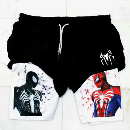 Marvel Spider-Man Venom Gym Shorts Men Fitness