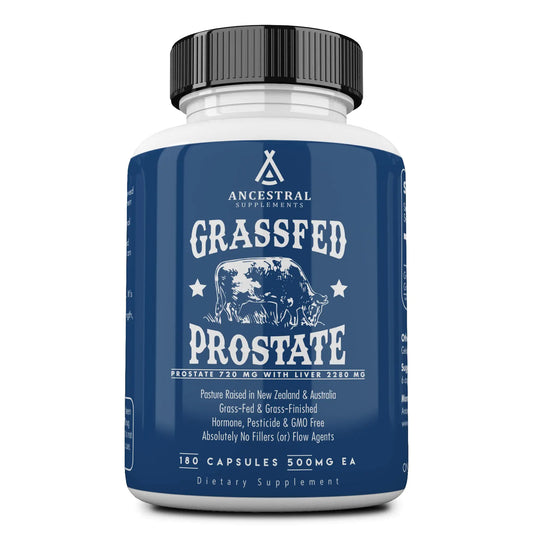 Ancestral Supplements Grass Fed Beef Prostate Supplements for Men with Liver 3000mg Prostate Health Support Promotes Mens Health Non-GMO 180 Capsules