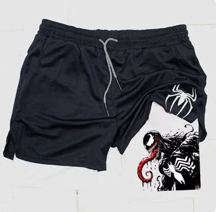 Marvel Spider-Man Venom Gym Shorts Men Fitness