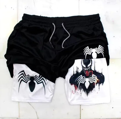 Marvel Spider-Man Venom Gym Shorts Men Fitness